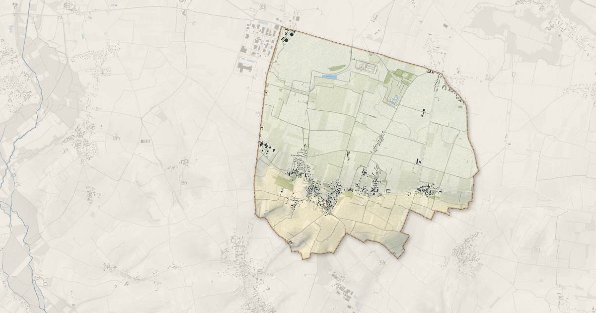 Portrait cartographique de Genté : relief, eau, forêts, bâti et voies, calculés à partir des données de l'IGN