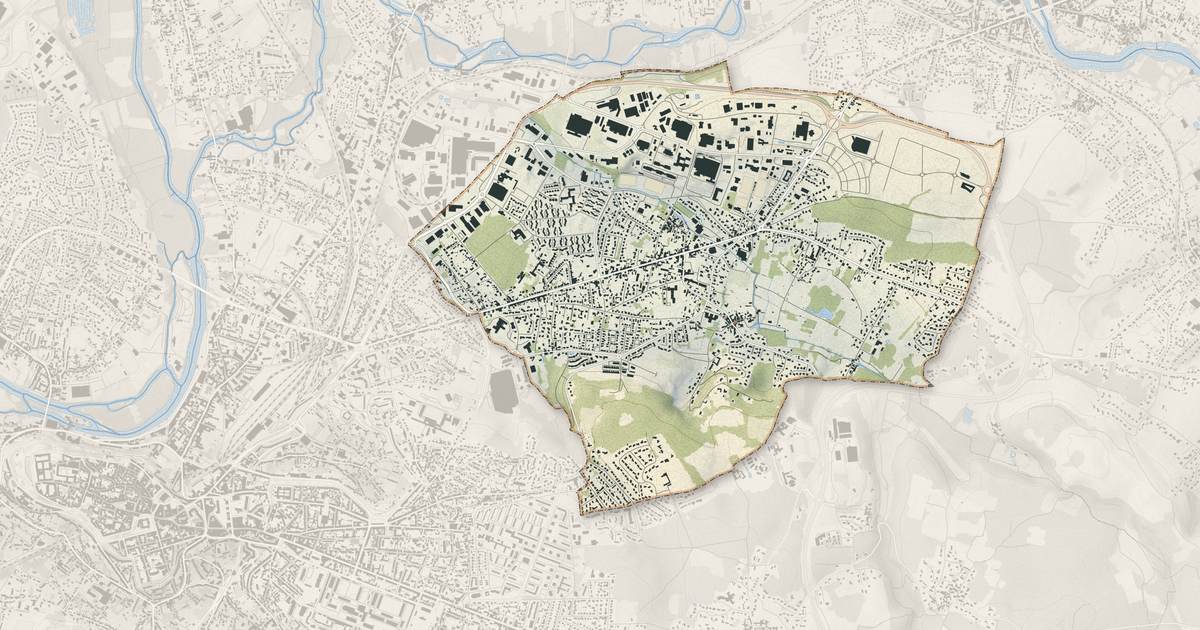 Portrait cartographique de L'Isle-d'Espagnac : relief, eau, forêts, bâti et voies, calculés à partir des données de l'IGN