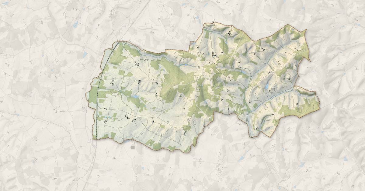 Portrait cartographique de Juignac : relief, eau, forêts, bâti et voies, calculés à partir des données de l'IGN