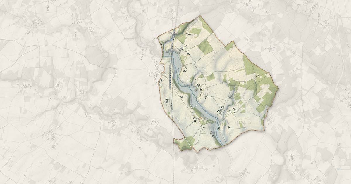 Portrait cartographique de Londigny : relief, eau, forêts, bâti et voies, calculés à partir des données de l'IGN