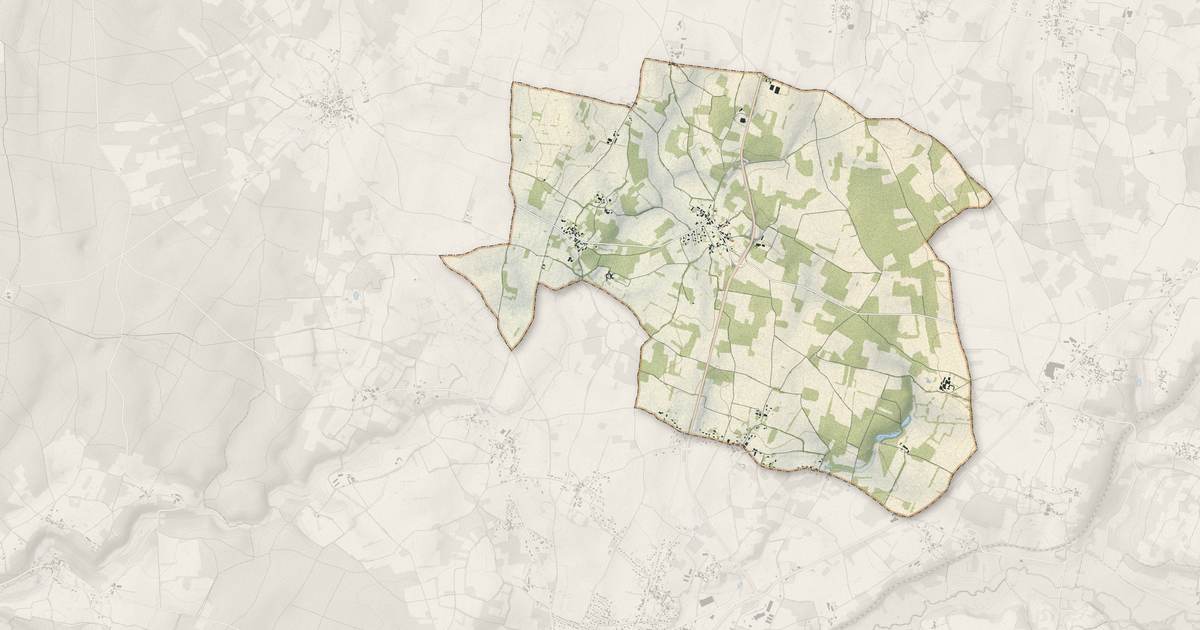 Portrait cartographique de Lussac : relief, eau, forêts, bâti et voies, calculés à partir des données de l'IGN