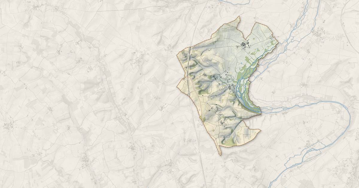 Portrait cartographique de Marsac : relief, eau, forêts, bâti et voies, calculés à partir des données de l'IGN