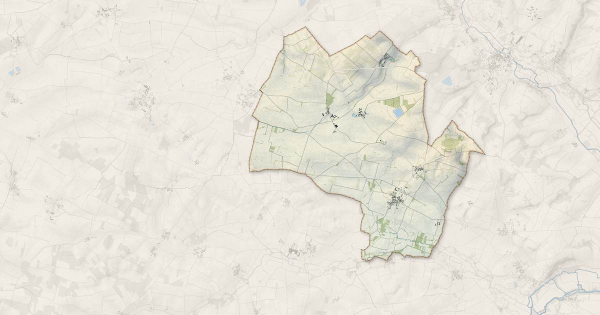 Portrait cartographique de Mons : relief, eau, forêts, bâti et voies, calculés à partir des données de l'IGN