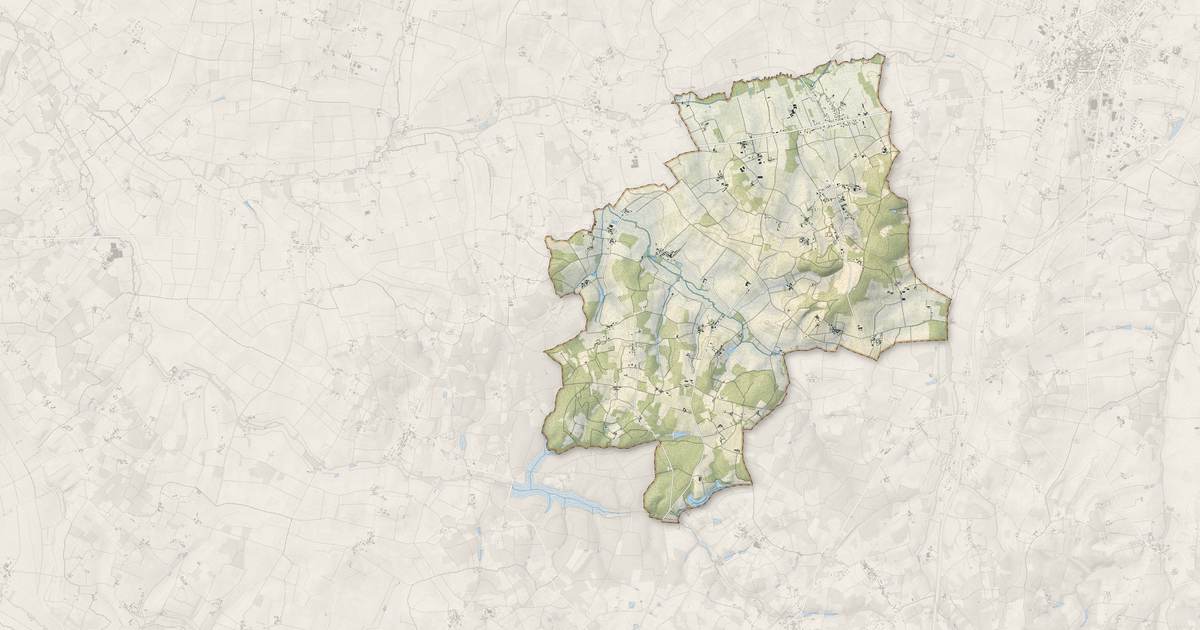 Portrait cartographique de Montmérac : relief, eau, forêts, bâti et voies, calculés à partir des données de l'IGN