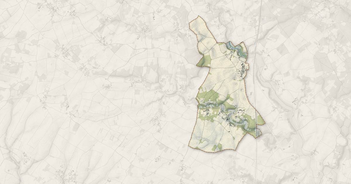 Portrait cartographique de Montjean : relief, eau, forêts, bâti et voies, calculés à partir des données de l'IGN