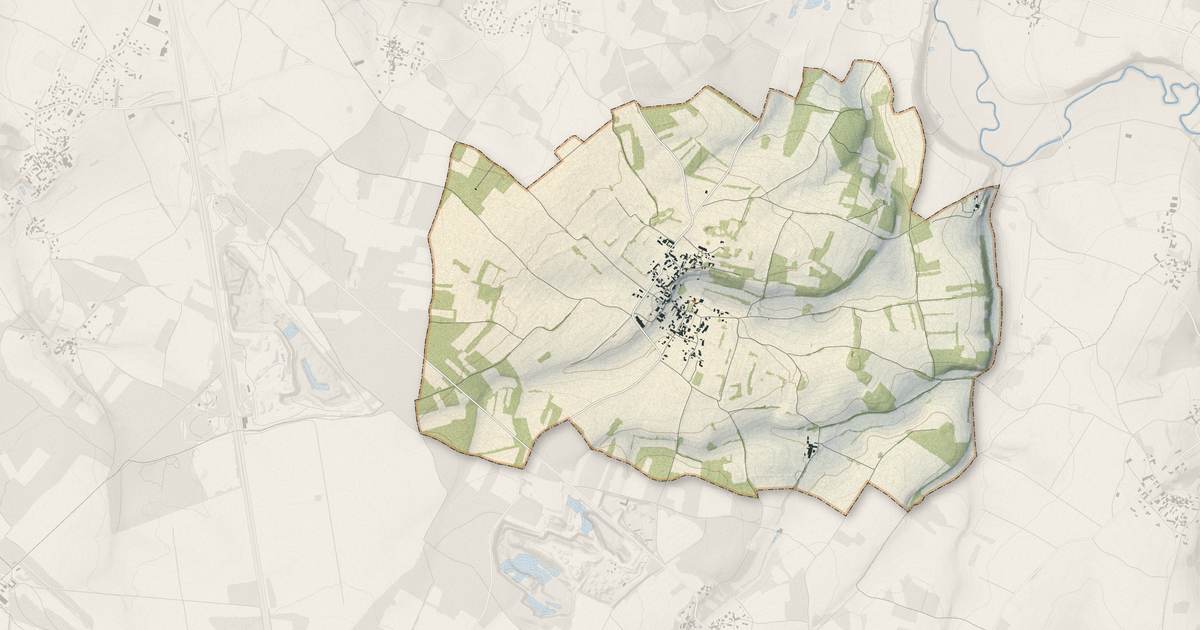 Portrait cartographique de Nanclars : relief, eau, forêts, bâti et voies, calculés à partir des données de l'IGN