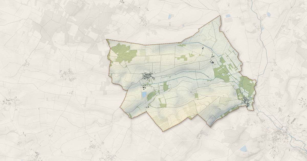 Portrait cartographique de Oradour : relief, eau, forêts, bâti et voies, calculés à partir des données de l'IGN