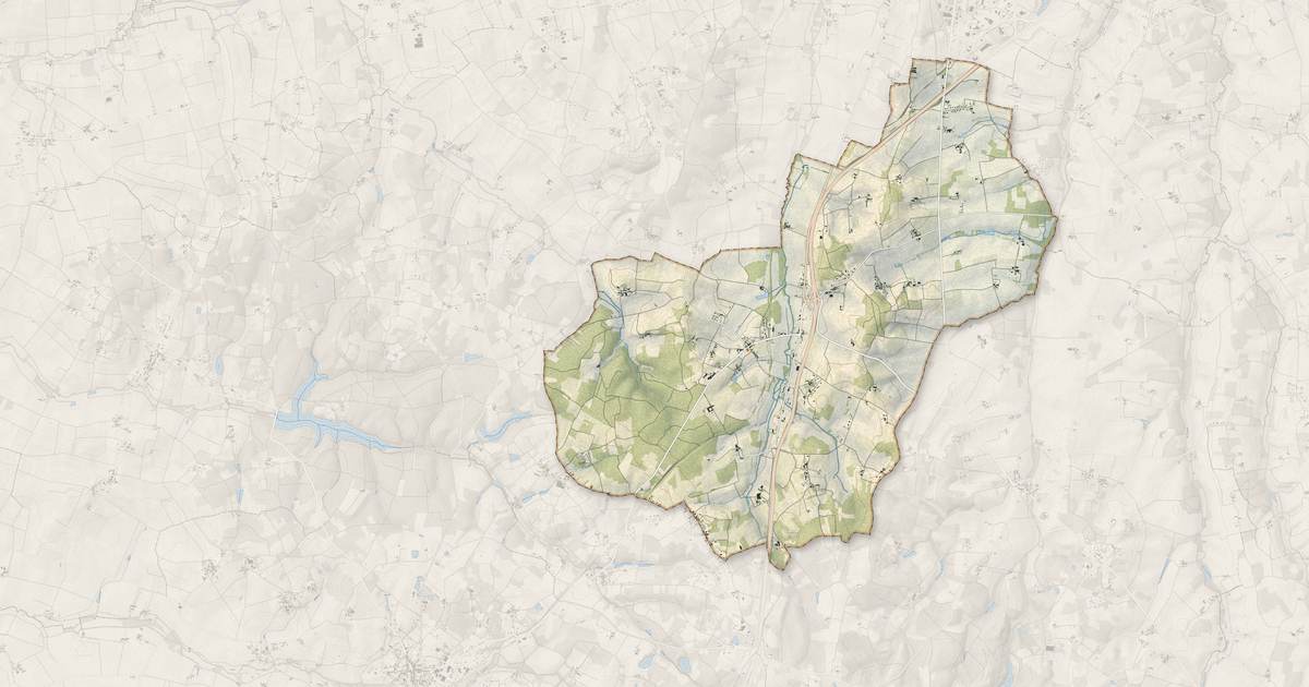 Portrait cartographique de Reignac : relief, eau, forêts, bâti et voies, calculés à partir des données de l'IGN