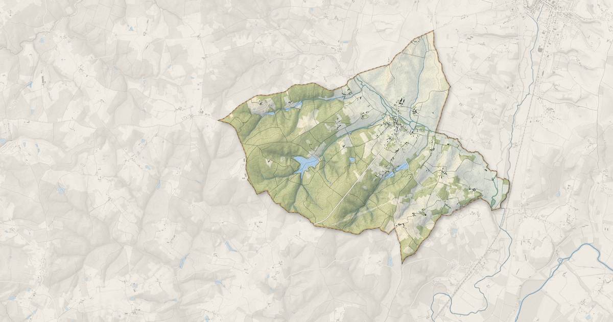 Portrait cartographique de Rioux-Martin : relief, eau, forêts, bâti et voies, calculés à partir des données de l'IGN