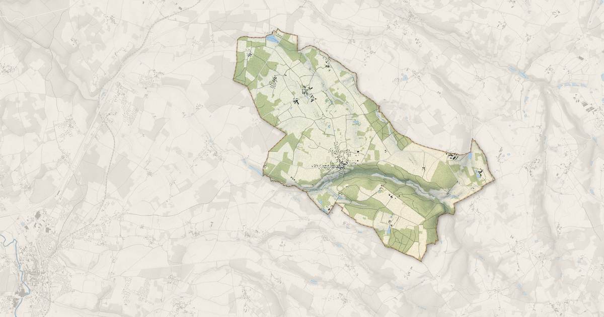 Portrait cartographique de Saint-Adjutory : relief, eau, forêts, bâti et voies, calculés à partir des données de l'IGN