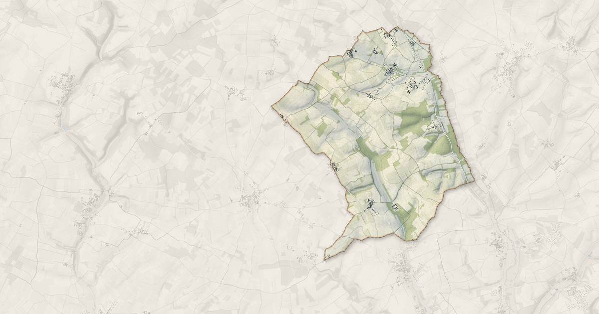 Portrait cartographique de Saint-Amant-de-Nouère : relief, eau, forêts, bâti et voies, calculés à partir des données de l'IGN