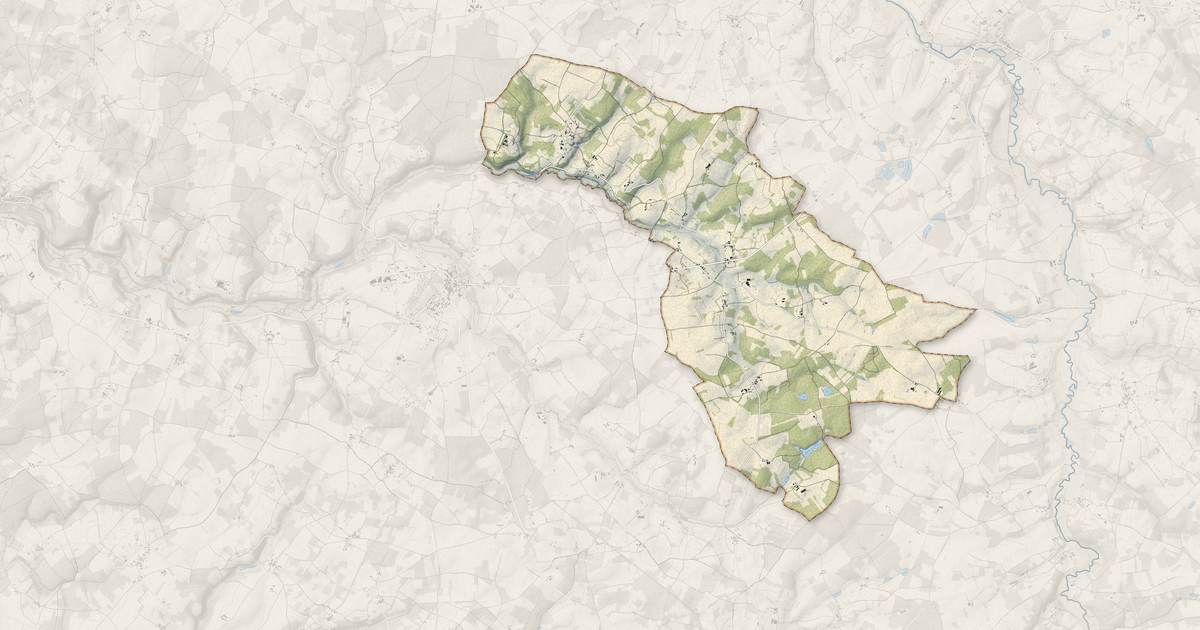 Portrait cartographique de Saint-Coutant : relief, eau, forêts, bâti et voies, calculés à partir des données de l'IGN