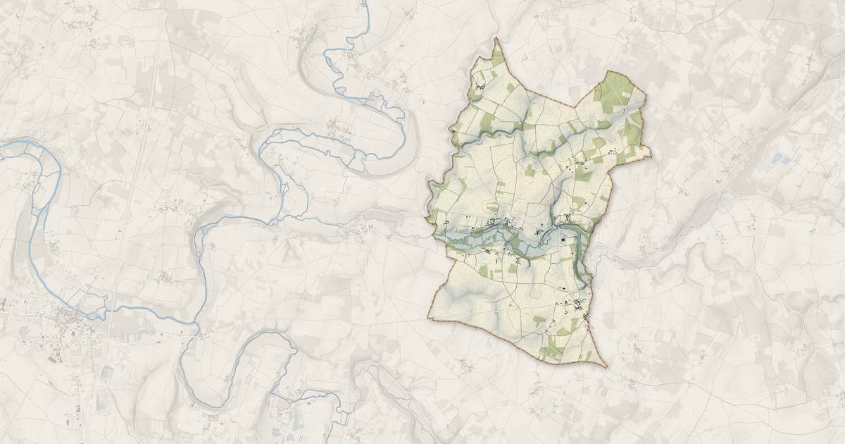Portrait cartographique de Saint-Front : relief, eau, forêts, bâti et voies, calculés à partir des données de l'IGN