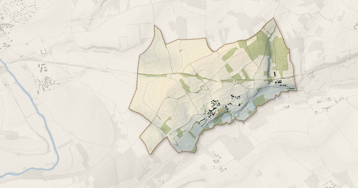 Portrait cartographique de Saint-Georges : relief, eau, forêts, bâti et voies, calculés à partir des données de l'IGN