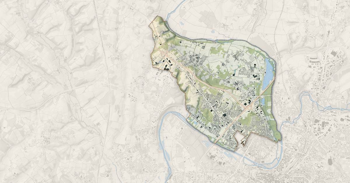Portrait cartographique de Saint-Yrieix-sur-Charente : relief, eau, forêts, bâti et voies, calculés à partir des données de l'IGN