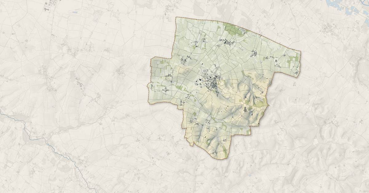Portrait cartographique de Segonzac : relief, eau, forêts, bâti et voies, calculés à partir des données de l'IGN