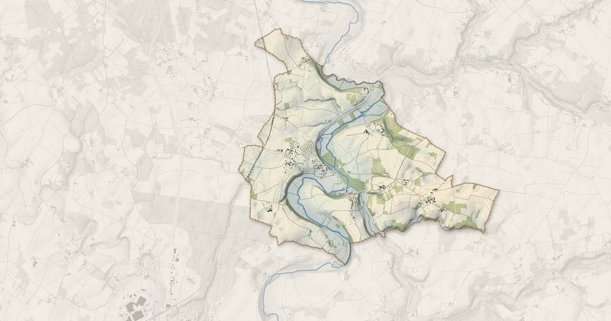 Portrait cartographique de Taizé-Aizie : relief, eau, forêts, bâti et voies, calculés à partir des données de l'IGN