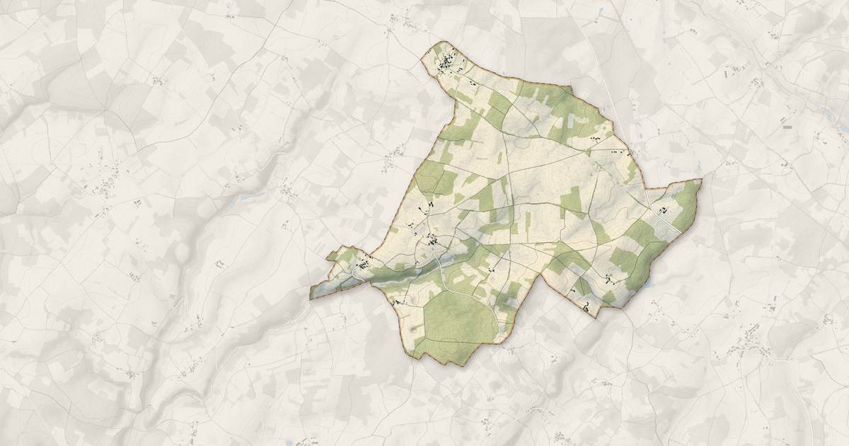 Portrait cartographique de Turgon : relief, eau, forêts, bâti et voies, calculés à partir des données de l'IGN