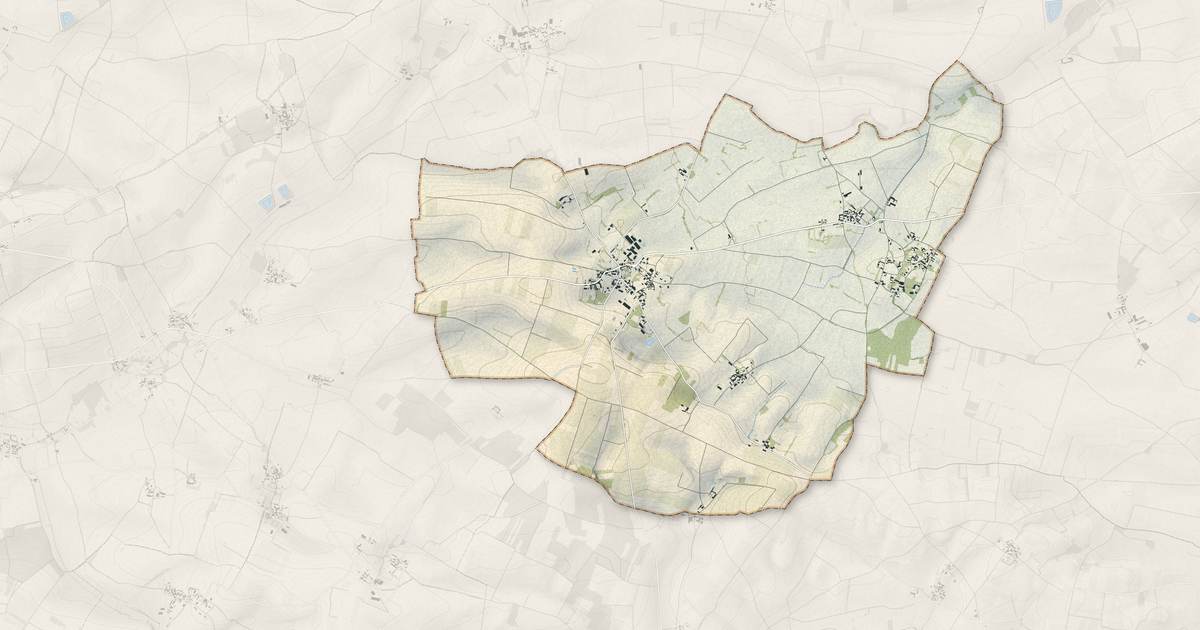 Portrait cartographique de Verdille : relief, eau, forêts, bâti et voies, calculés à partir des données de l'IGN