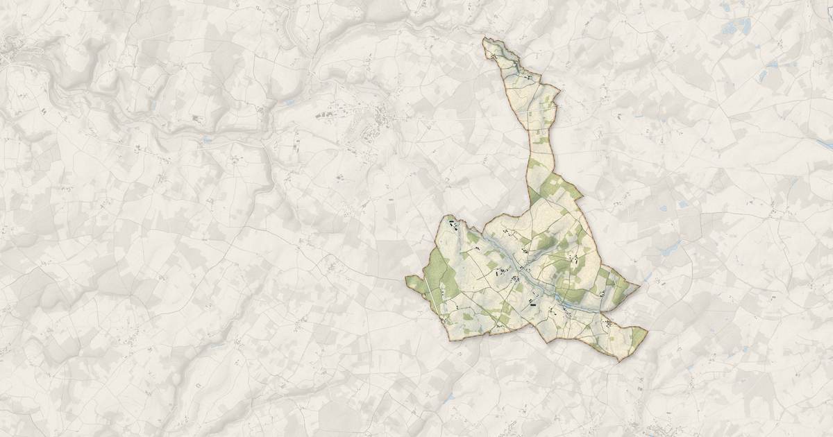 Portrait cartographique de Le Vieux-Cérier : relief, eau, forêts, bâti et voies, calculés à partir des données de l'IGN