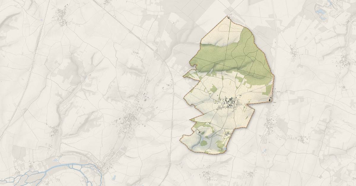 Portrait cartographique de Villejoubert : relief, eau, forêts, bâti et voies, calculés à partir des données de l'IGN