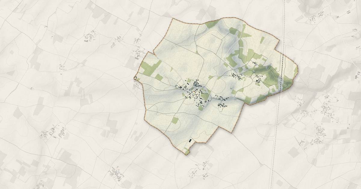 Portrait cartographique de Villiers-le-Roux : relief, eau, forêts, bâti et voies, calculés à partir des données de l'IGN