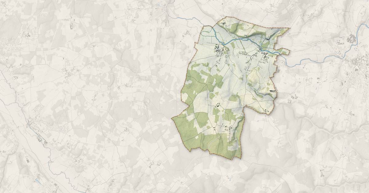 Portrait cartographique de Vouthon : relief, eau, forêts, bâti et voies, calculés à partir des données de l'IGN