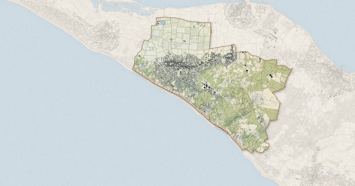 Portrait cartographique de Le Bois-Plage-en-Ré : relief, eau, forêts, bâti et voies, calculés à partir des données de l'IGN