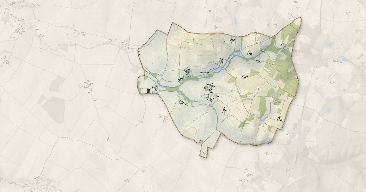 Portrait cartographique de Bran : relief, eau, forêts, bâti et voies, calculés à partir des données de l'IGN
