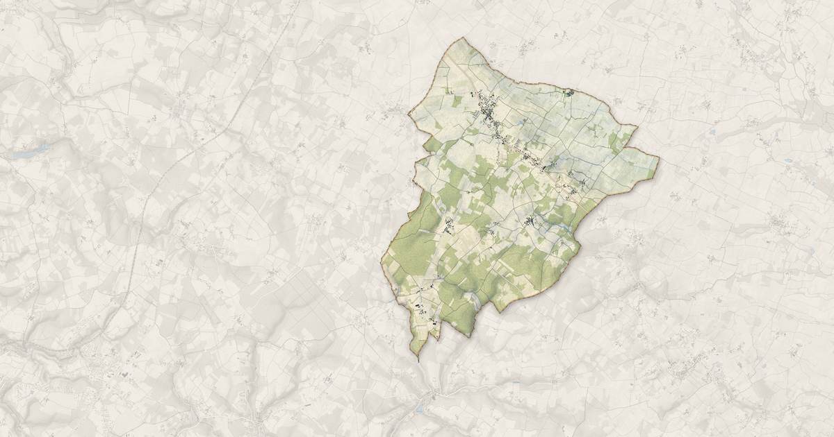 Portrait cartographique de Brizambourg : relief, eau, forêts, bâti et voies, calculés à partir des données de l'IGN