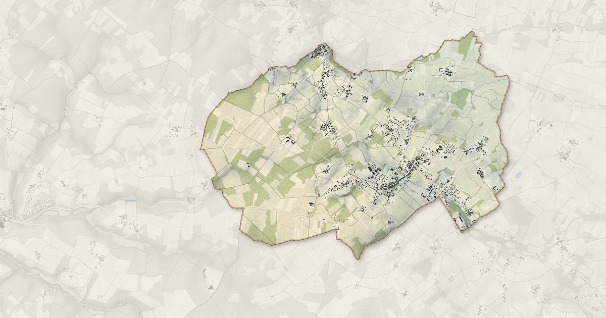 Portrait cartographique de Burie : relief, eau, forêts, bâti et voies, calculés à partir des données de l'IGN