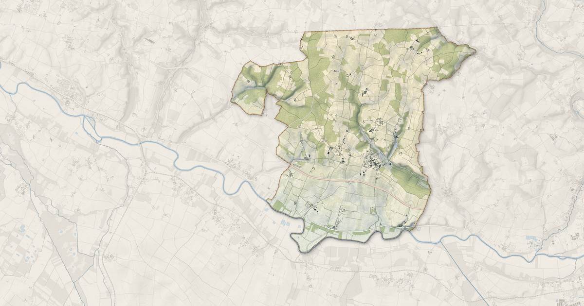 Portrait cartographique de Chérac : relief, eau, forêts, bâti et voies, calculés à partir des données de l'IGN