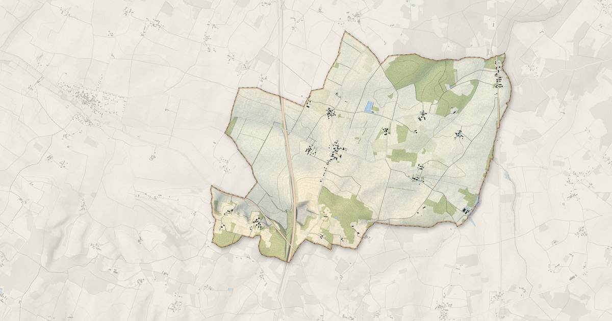 Portrait cartographique de Consac : relief, eau, forêts, bâti et voies, calculés à partir des données de l'IGN