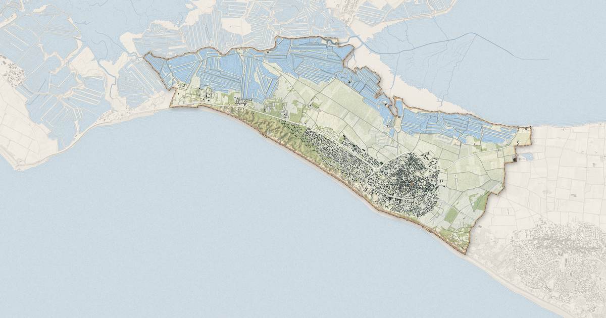 Portrait cartographique de La Couarde-sur-Mer : relief, eau, forêts, bâti et voies, calculés à partir des données de l'IGN