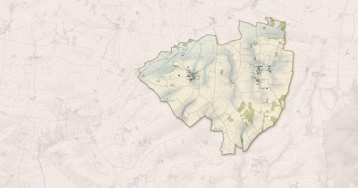 Portrait cartographique de Courant : relief, eau, forêts, bâti et voies, calculés à partir des données de l'IGN