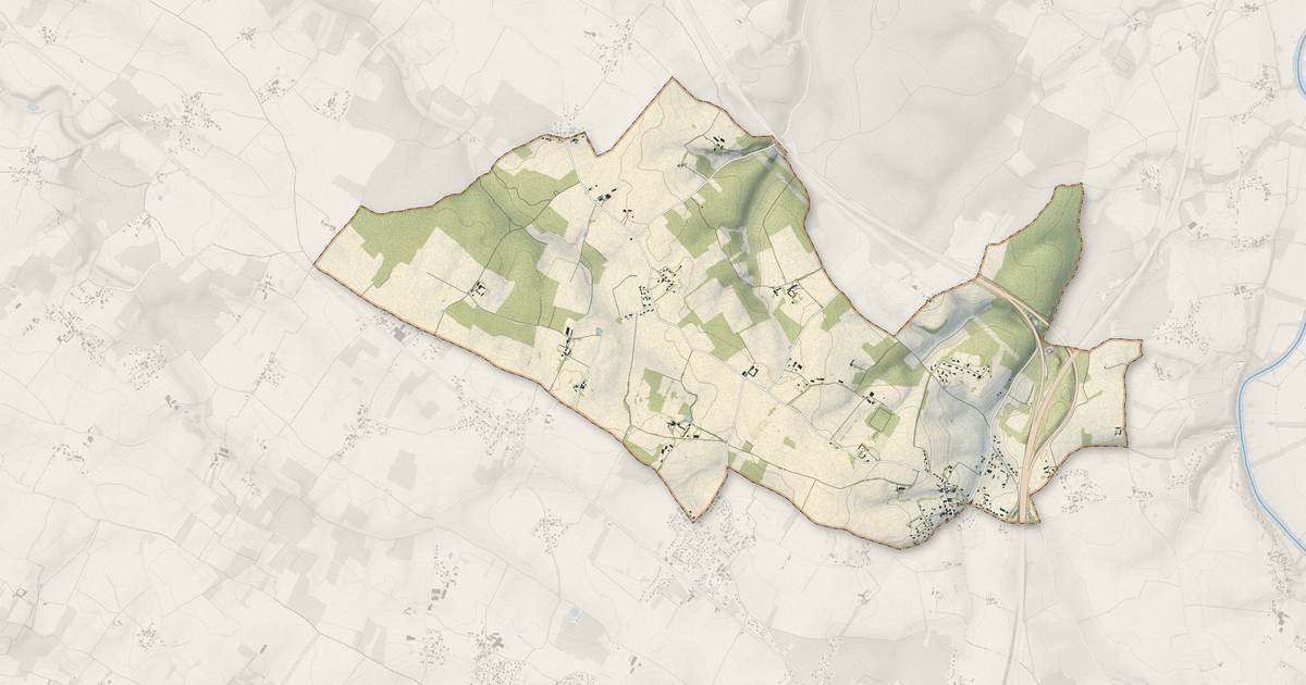 Portrait cartographique de Écurat : relief, eau, forêts, bâti et voies, calculés à partir des données de l'IGN