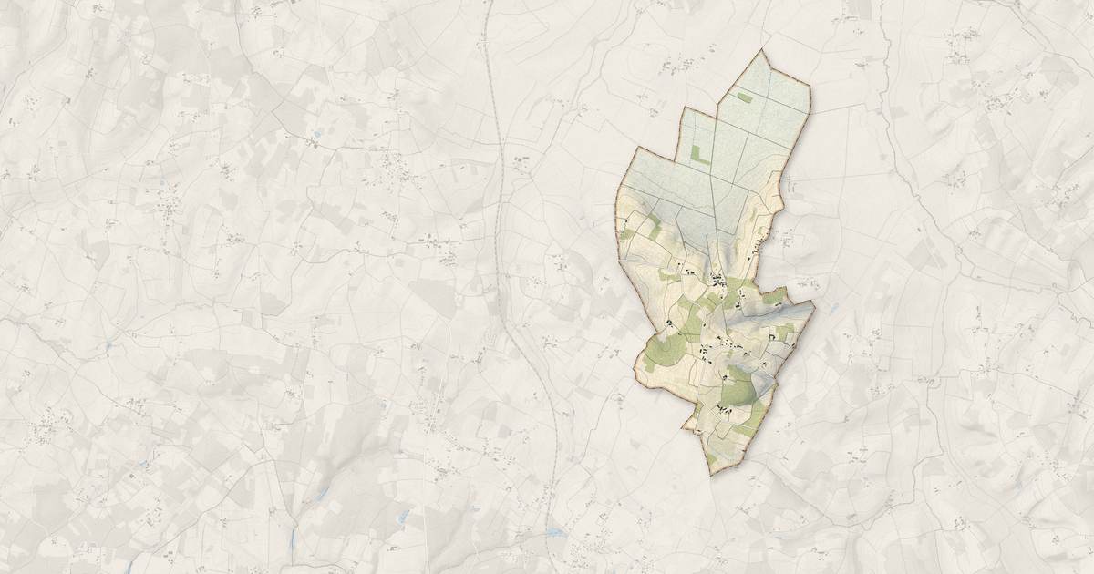 Portrait cartographique de Expiremont : relief, eau, forêts, bâti et voies, calculés à partir des données de l'IGN
