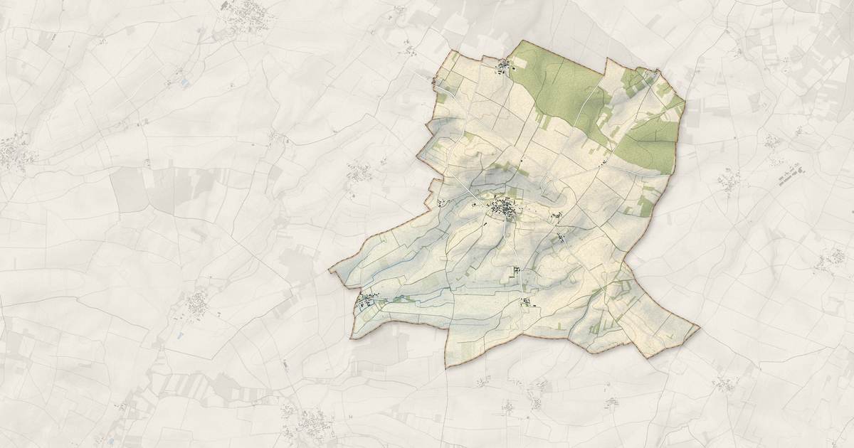 Portrait cartographique de Fontaine-Chalendray : relief, eau, forêts, bâti et voies, calculés à partir des données de l'IGN