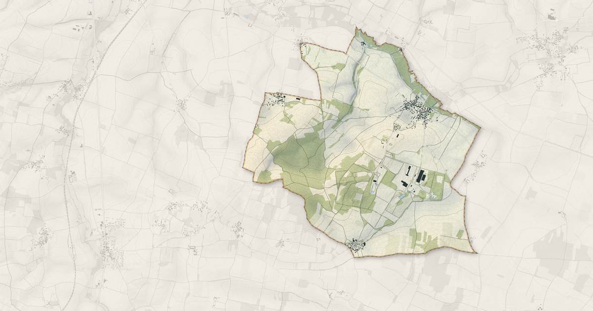 Portrait cartographique de Fontenet : relief, eau, forêts, bâti et voies, calculés à partir des données de l'IGN