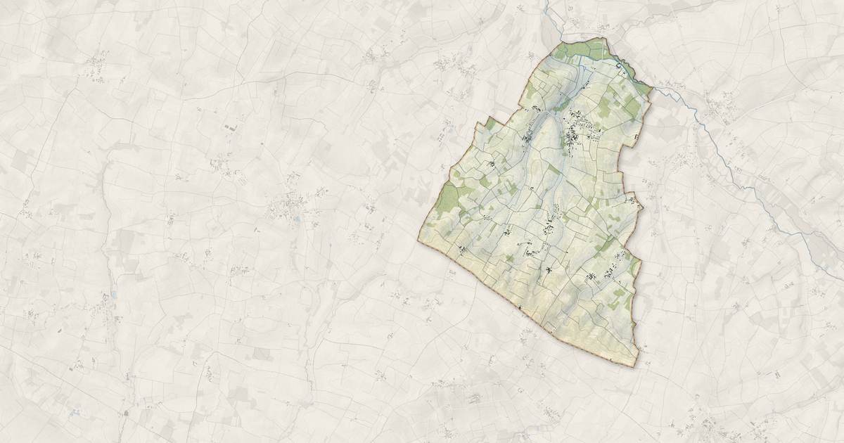 Portrait cartographique de Germignac : relief, eau, forêts, bâti et voies, calculés à partir des données de l'IGN