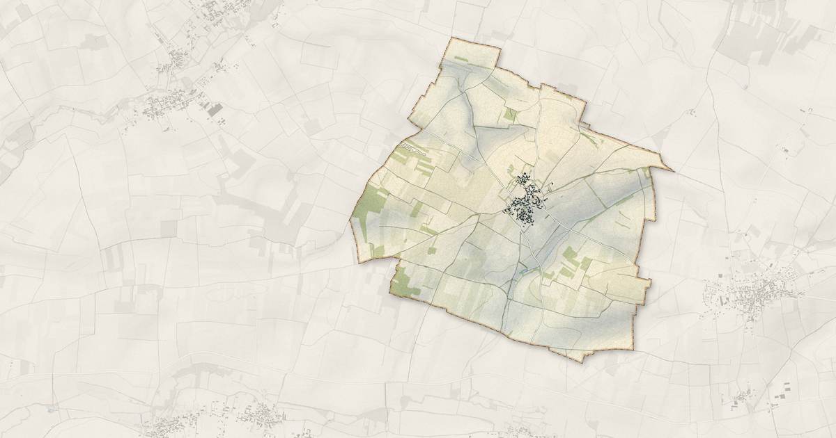 Portrait cartographique de Gourvillette : relief, eau, forêts, bâti et voies, calculés à partir des données de l'IGN