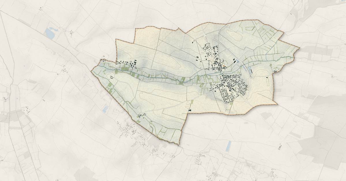Portrait cartographique de Le Gué-d'Alleré : relief, eau, forêts, bâti et voies, calculés à partir des données de l'IGN