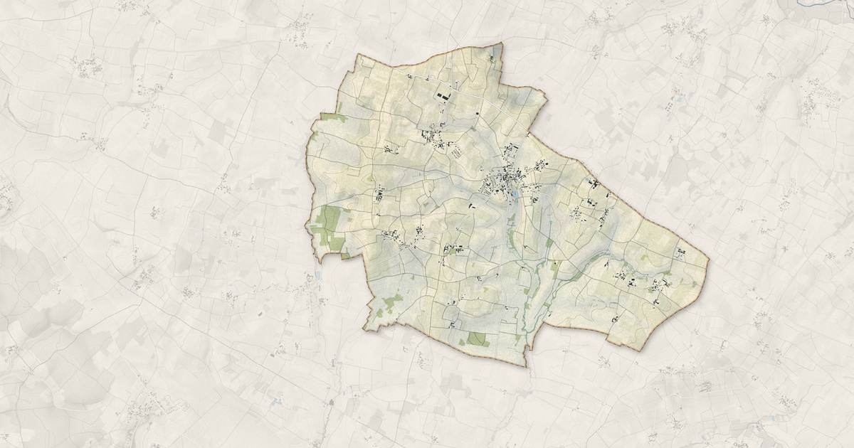 Portrait cartographique de Jarnac-Champagne : relief, eau, forêts, bâti et voies, calculés à partir des données de l'IGN