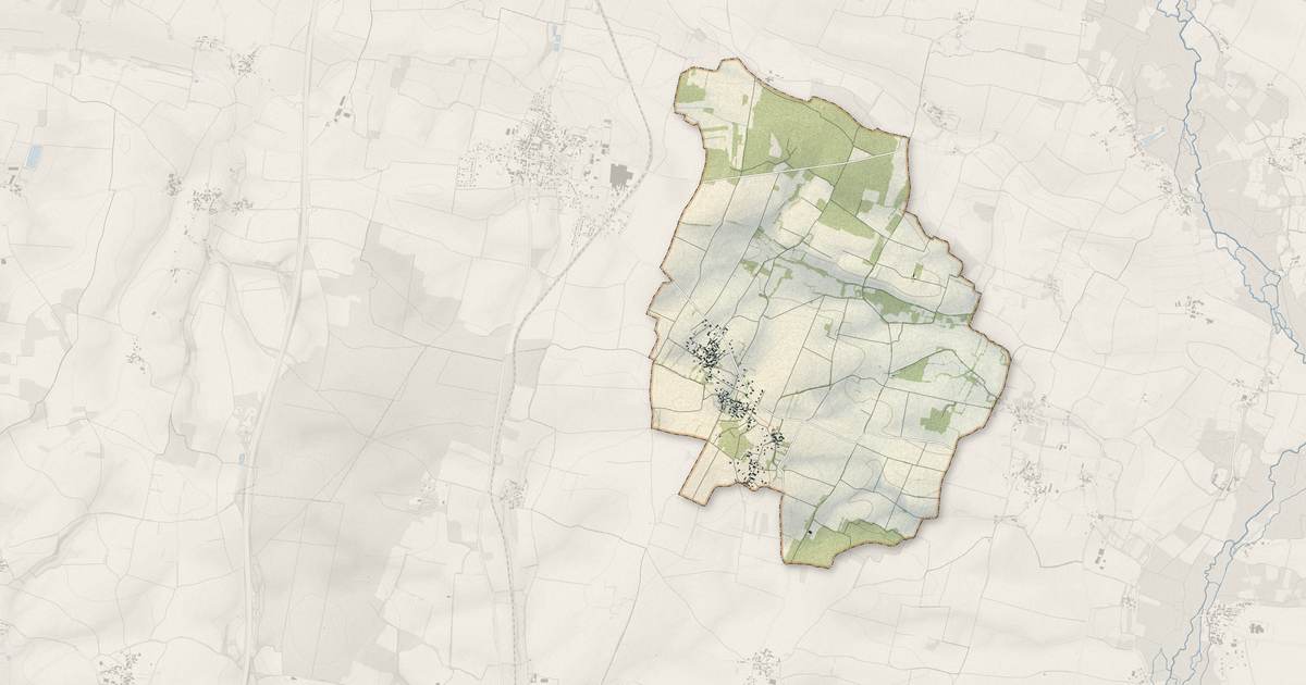 Portrait cartographique de La Jarrie-Audouin : relief, eau, forêts, bâti et voies, calculés à partir des données de l'IGN
