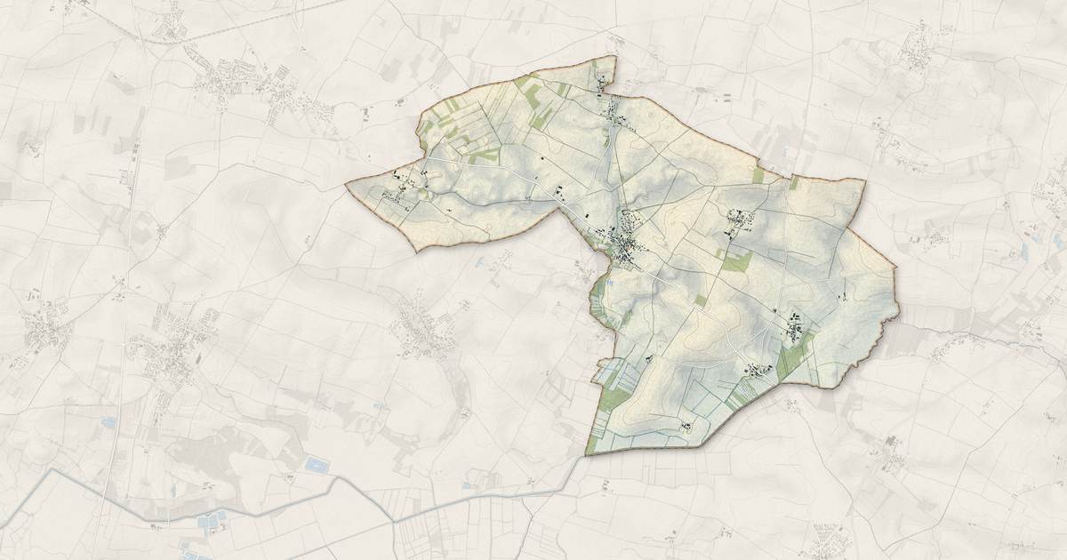 Portrait cartographique de Landrais : relief, eau, forêts, bâti et voies, calculés à partir des données de l'IGN