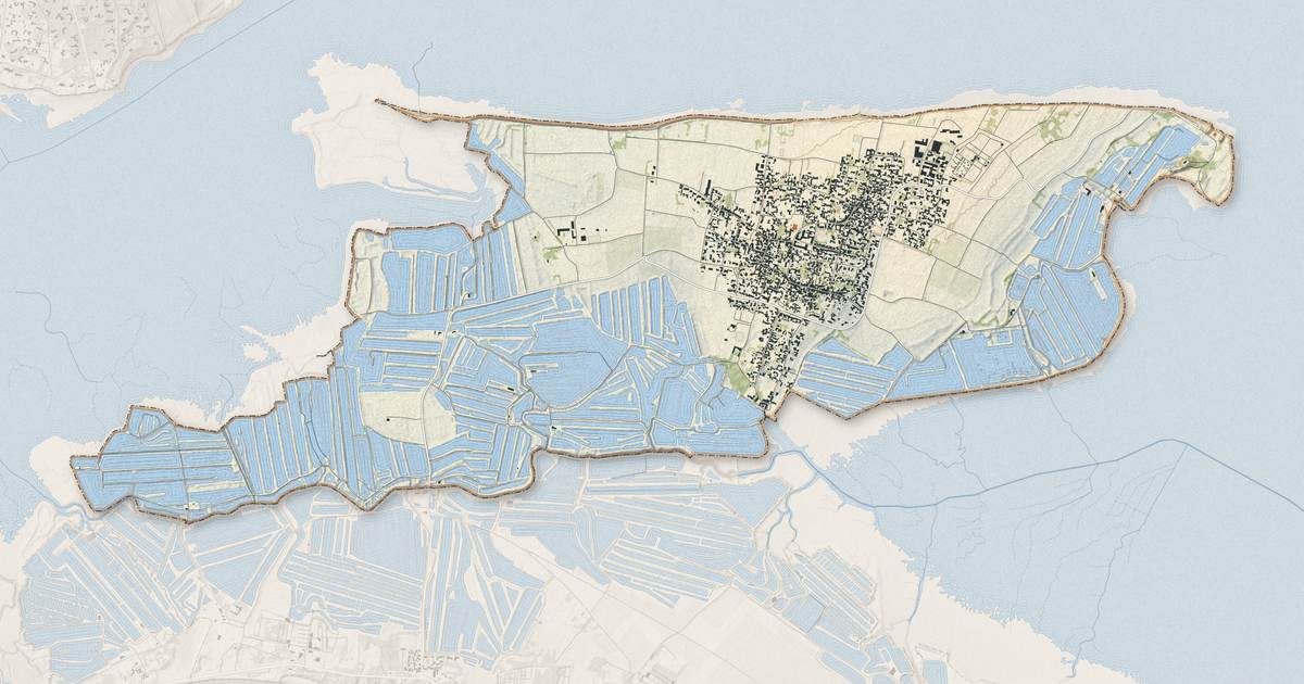 Portrait cartographique de Loix : relief, eau, forêts, bâti et voies, calculés à partir des données de l'IGN