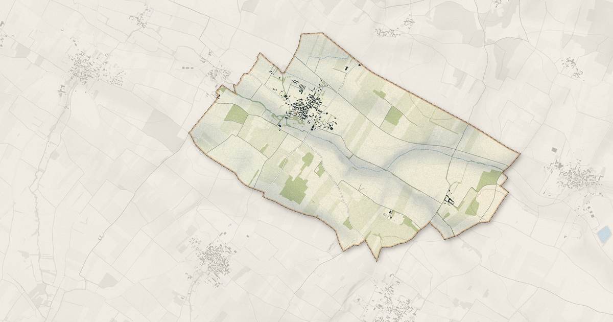 Portrait cartographique de Louzignac : relief, eau, forêts, bâti et voies, calculés à partir des données de l'IGN