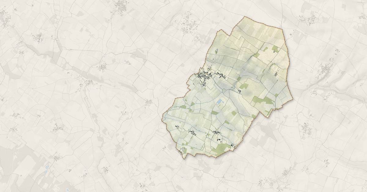 Portrait cartographique de Macqueville : relief, eau, forêts, bâti et voies, calculés à partir des données de l'IGN