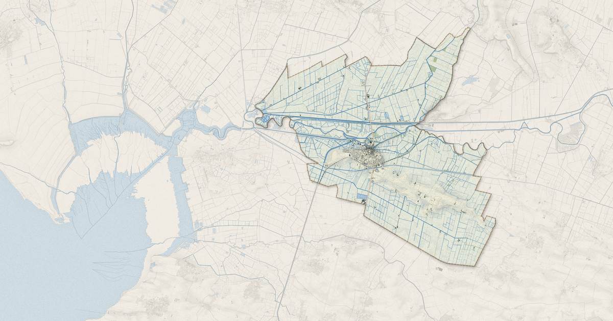 Portrait cartographique de Marans : relief, eau, forêts, bâti et voies, calculés à partir des données de l'IGN