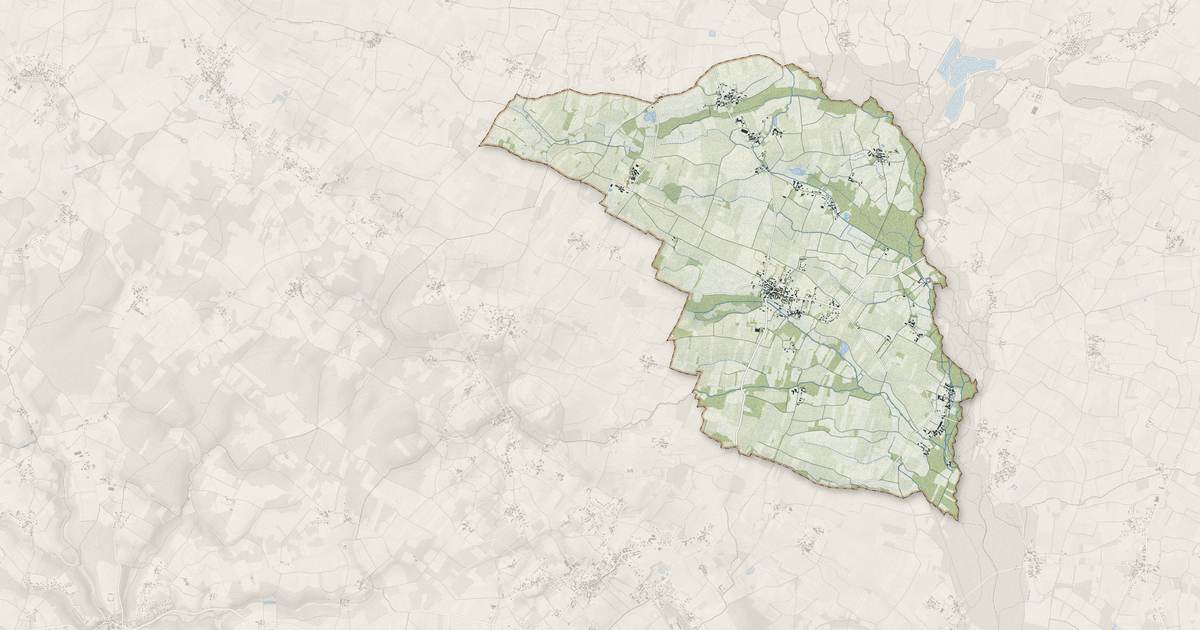Portrait cartographique de Migron : relief, eau, forêts, bâti et voies, calculés à partir des données de l'IGN